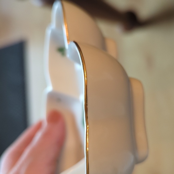 Lefton Fine China -Irish Shamrocks & Cladaugh Gold-Trim Trinket or Candy Dish 5” - Picture 6 of 7